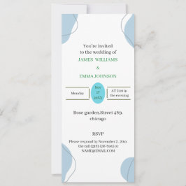 Elegant Blue Personalisiert Wedding Einladung