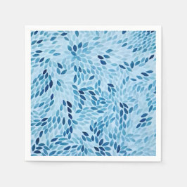 ​Elegant Blue Petals Watercolor Floral Paper Serviette