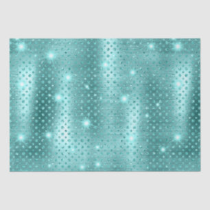 Elegant Blue Polka Dot Metallic Glitzer Pattern Seidenpapier