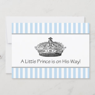 Elegant Blue Prince Baby Boy Dusche Einladung