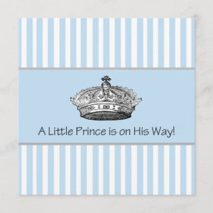 Elegant Blue Prince Baby Boy Dusche Einladung