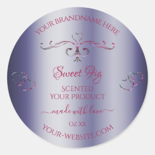 Elegant Blue Product Labels Ornamental Chic Verzie Runder Aufkleber