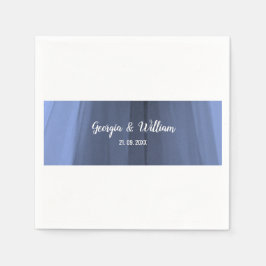 Elegant Blue Romantic Wedding Paper Napkin Serviette