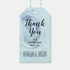 Elegant Blue Rose Floral Vielen Dank Geschenkanhänger