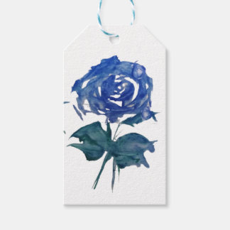 Elegant Blue Rose Gift Tag Geschenkanhänger