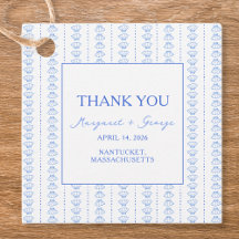 Elegant Blue Seashell Coastal Wedding Vielen Dank