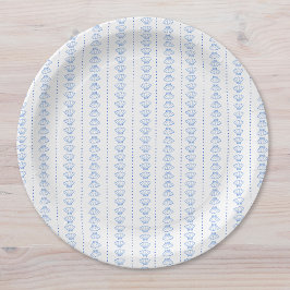 Elegant Blue Seashell Nautical Coastal Wedding Pappteller