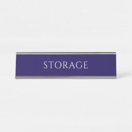 Elegant Blue Storage Room Name Plate Schreibtischnamensplakette