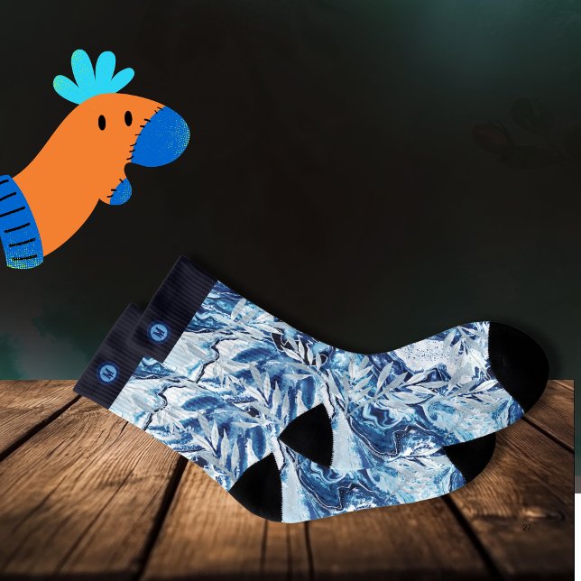Elegant Blue Stream Monogram Socken ( Elegant Blue Stream Monogram Socks )