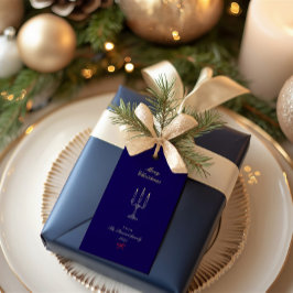 Elegant Blue Stylish Chic Frohe Weihnachten Geschenkanhänger