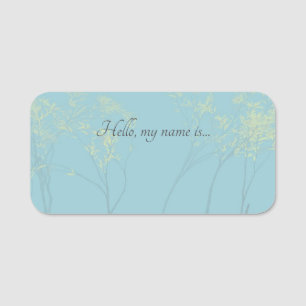 Elegant Blue Tree Art Hallo mein Name ist trocken Namensschild