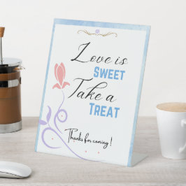 Elegant Blue Tullip Hochzeit Sockelschild