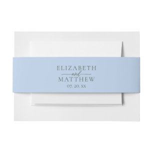 Elegant Blue und Green Calligraphy Script Wedding Einladungsbanderole