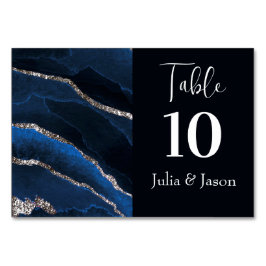 Elegant Blue und Silver Agate Tischnummer