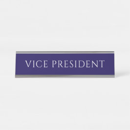 Elegant Blue Vice President Name Plate Schreibtischnamensplakette