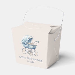 Elegant Blue Vintage Baby Carriage Baby Shower Geschenkschachtel