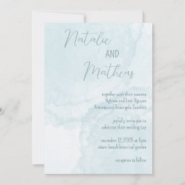 Elegant Blue Watercolor Einladung