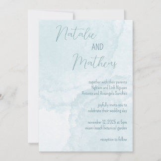 Elegant Blue Watercolor Einladung