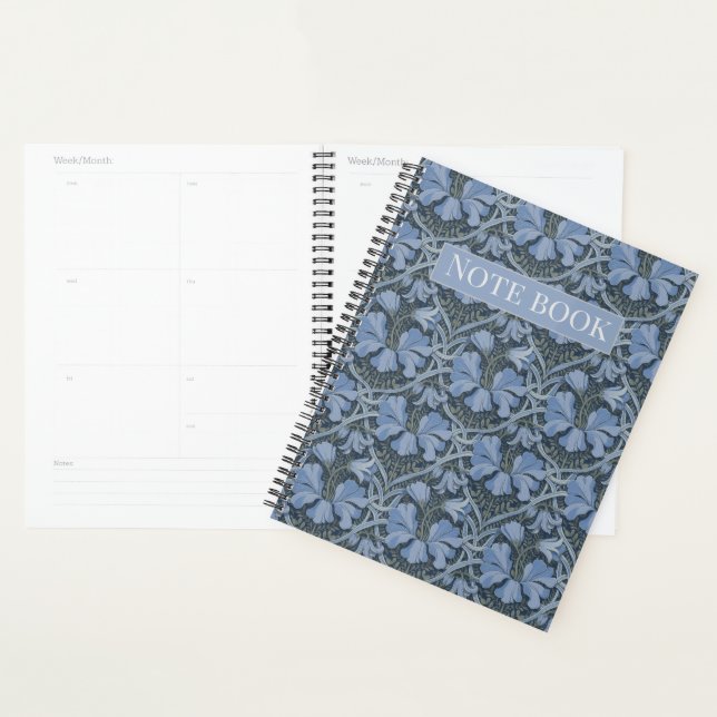 Elegant Blue Watercolor Floral Pattern Invitation Planer (Anzeige)