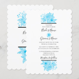 Elegant Blue Watercolor Floral Wedding Einladungen
