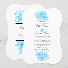 Elegant Blue Watercolor Floral Wedding Einladungen