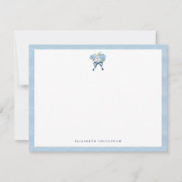 Elegant Blue Watercolor Hydrangea Floral Mitteilungskarte