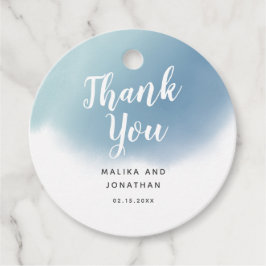 Elegant Blue Watercolor Ombre Wedding Geschenkanhänger
