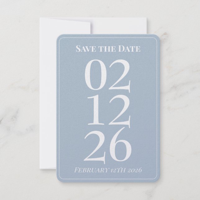 Elegant Blue Wedding Save the Date Cards Einladung (Vorderseite)
