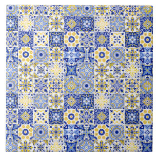 Elegant blue& white Portuguese Azulejo pattern  Fliese