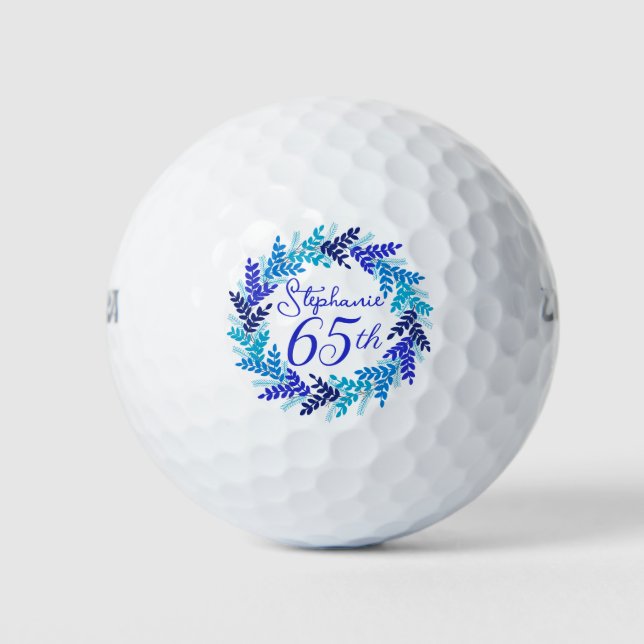 Elegant Blue Wreath 65. Golfball (Vorderseite)