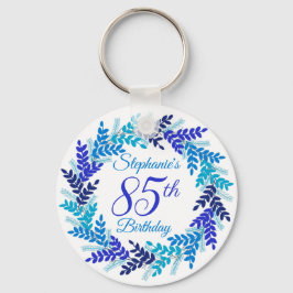 Elegant Blue Wreath 85. Geburtstag Schlüsselanhänger