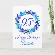 Elegant Blue Wreath 95. Geburtstag
