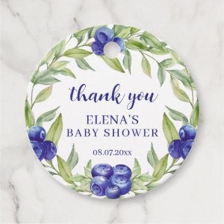 Elegant Blueberries Baby Shower Sweet Thank You Geschenkanhänger