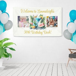 Elegant Blueberry Brunch 30. Geburtstagsfeier Banner