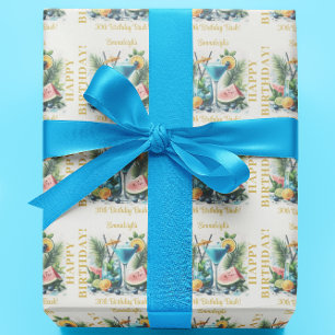Elegant Blueberry Brunch 30. Geburtstagsfeier Geschenkpapier