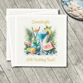 Elegant Blueberry Brunch 30. Geburtstagsfeier Serviette