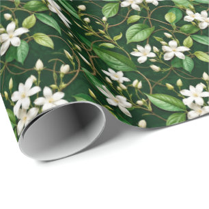 Elegant blühende Jasminranken Geschenkpapier