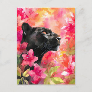 Elegant blühende Wildblume Schwarzer Panther Feiertagspostkarte