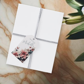 Elegant Blumen individuell anpassbar Geschenkanhänger