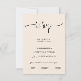 Elegant Blush Calligraphy Script RSVP Karte