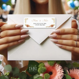 Elegant Blush Dahlias Golden Script Wedding Return