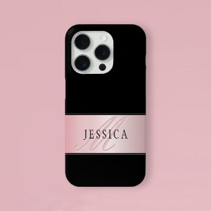 Elegant Blush Faux Roségold   Name & Initial Case-Mate iPhone Hülle