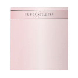 Elegant Blush Faux Roségold | Name & Initialen Notizblock