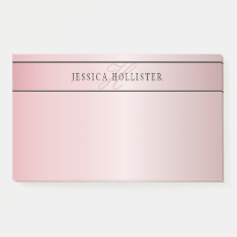 Elegant Blush Faux Roségold | Name & Initialen Post-it Klebezettel