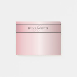 Elegant Blush Faux Roségold | Name & Initialen Post-it Klebezettel