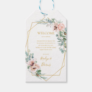 Elegant Blush Floral Begrüßungstags Geschenkanhänger
