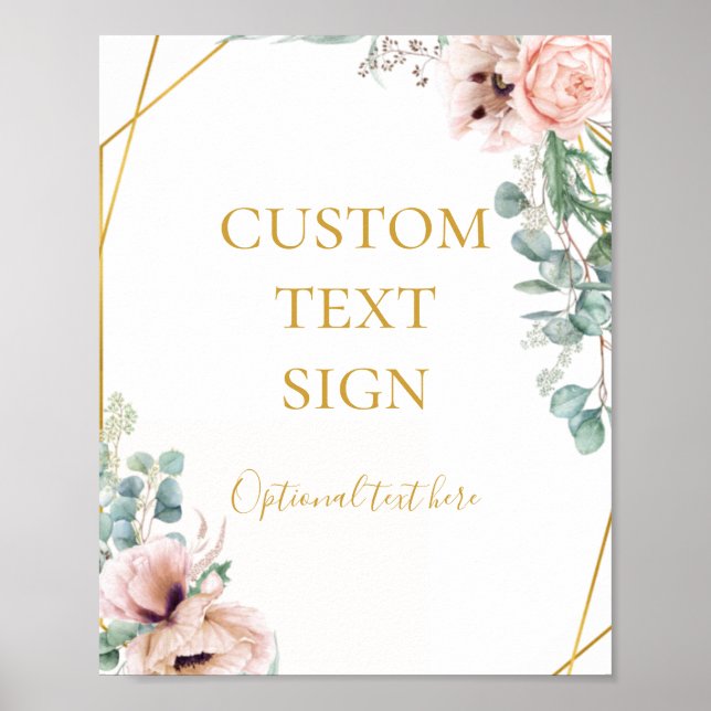 Elegant Blush Floral | Karten und Sonderzeichen Poster (Vorne)