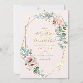 Elegant Blush Floral | Pastel Lässig Wedding Einladung