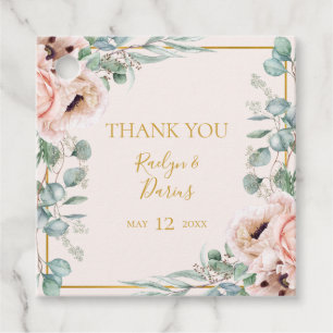 Elegant Blush Floral Pastel Vielen Dank für Ihre Geschenkanhänger