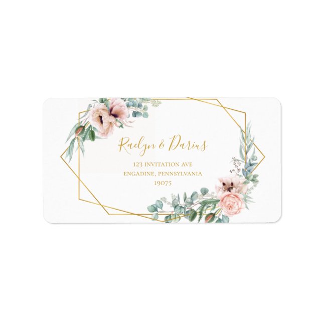 Elegant Blush Floral | RSVP-Adressetiketten für Ho Adressaufkleber (Vorne)
